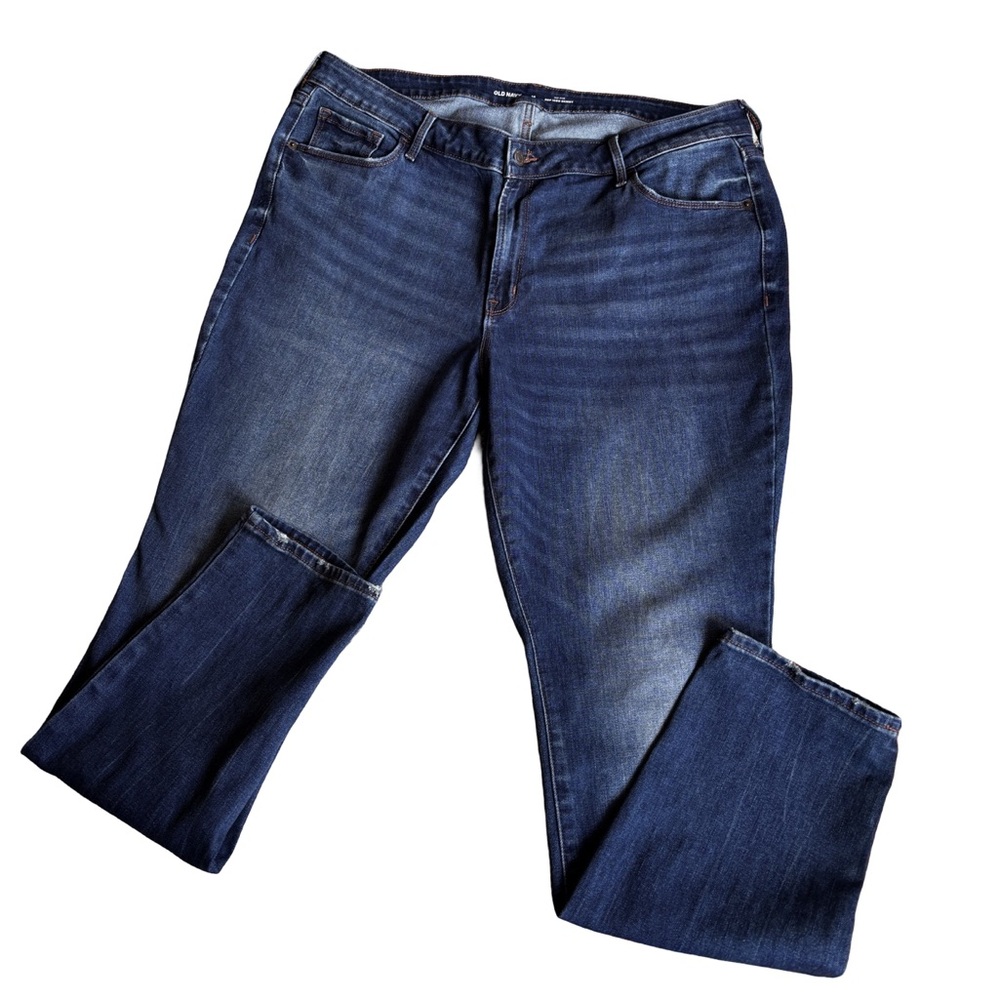 Old Navy Mid-Rise Skinny Straight Jeans Blue Plus Size 18